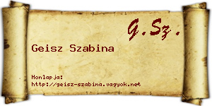 Geisz Szabina névjegykártya